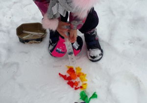 Eksperymenty kolorystyczne na śniegu